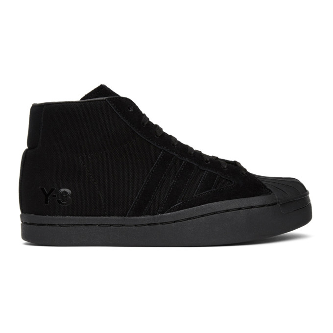 Y-3 Y-3 BLACK YOHJI PRO HIGH-TOP SNEAKERS