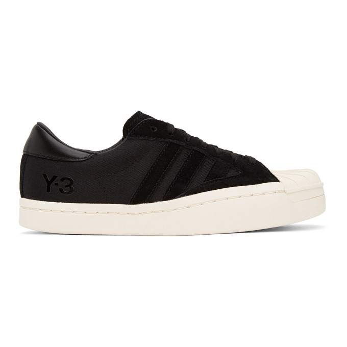 Y-3 BLACK SUEDE YOHJI STAR SNEAKERS