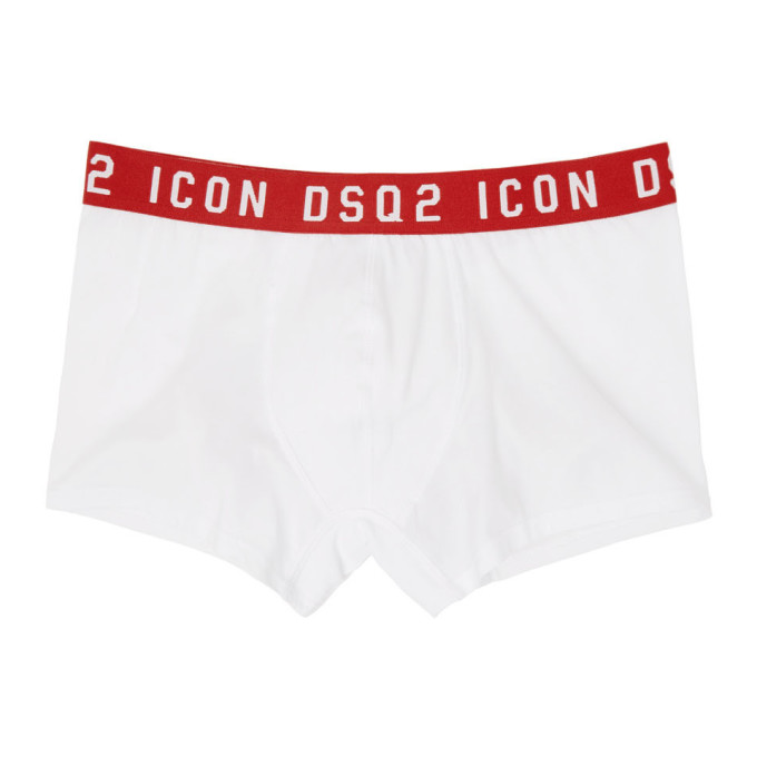 Click to view more detailed imagery on our partner's website Dsquared2 Icon White Stretch-cotton Boxer Briefs In 111 White