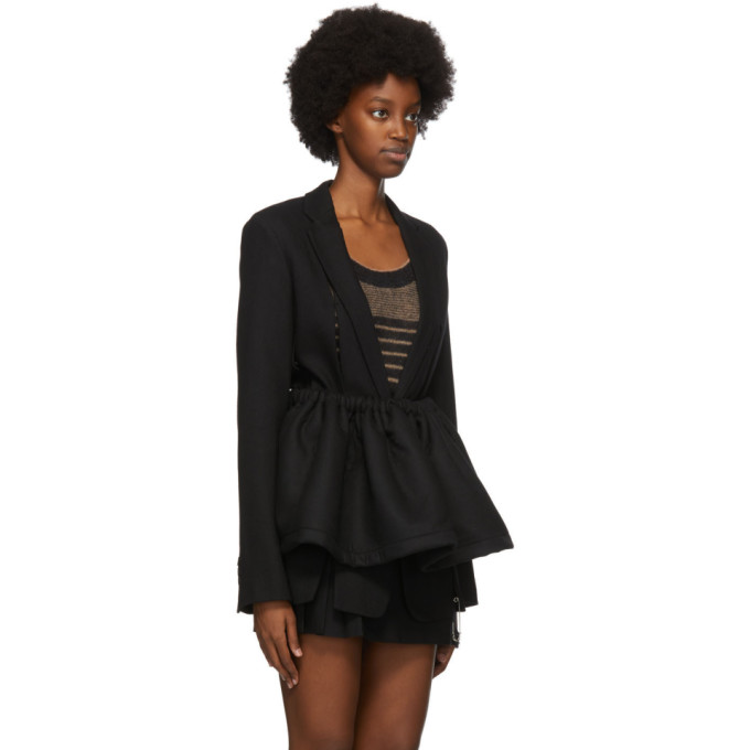 ROKH ROKH BLACK SLASHED BLAZER