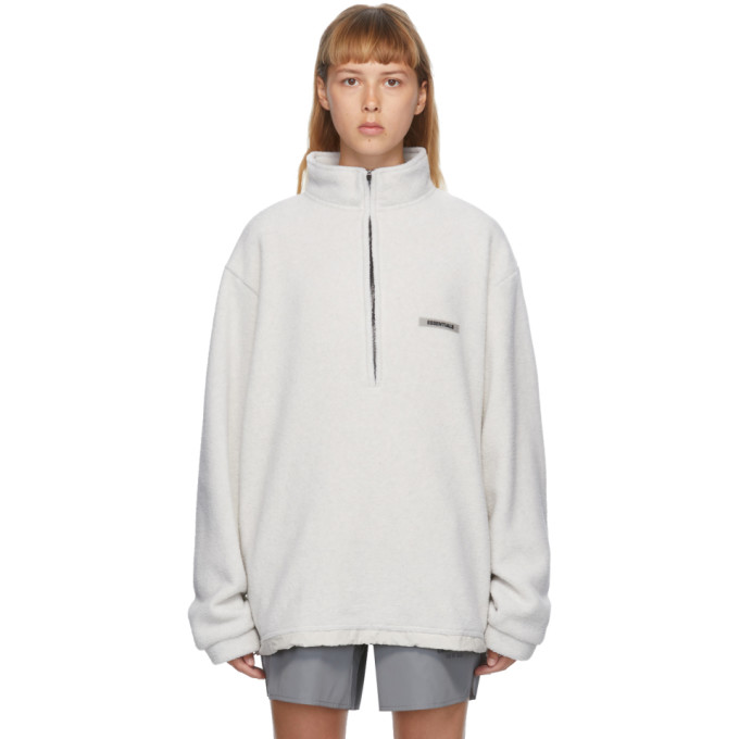 essentials grey polar fleece sweater