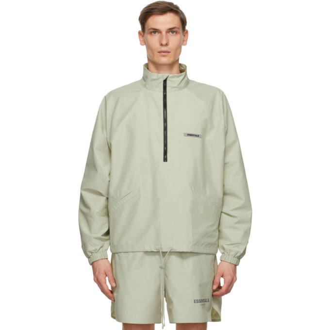 Essentials Green Half-Zip Track Jacket