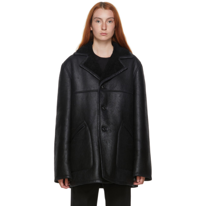 Maison Margiela Black Shearling Jacket 202168F06401404