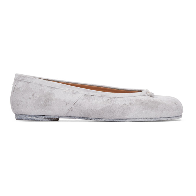 Maison Margiela SSENSE Exclusive White Painted Tabi Ballerina Flats