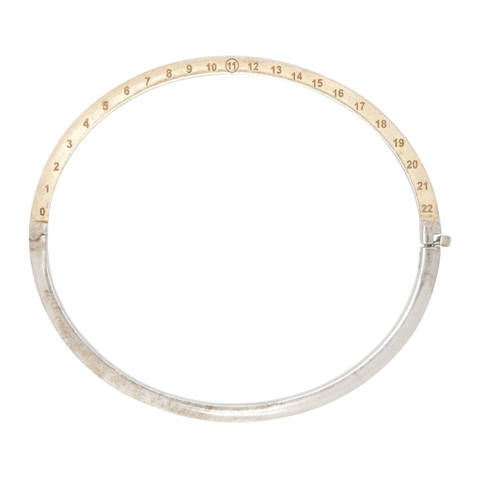 MAISON MARGIELA MAISON MARGIELA SILVER AND GOLD NUMBER BRACELET