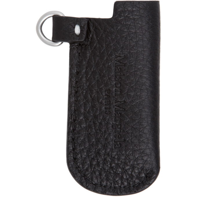 Maison Margiela Black Leather Lighter Case Keychain