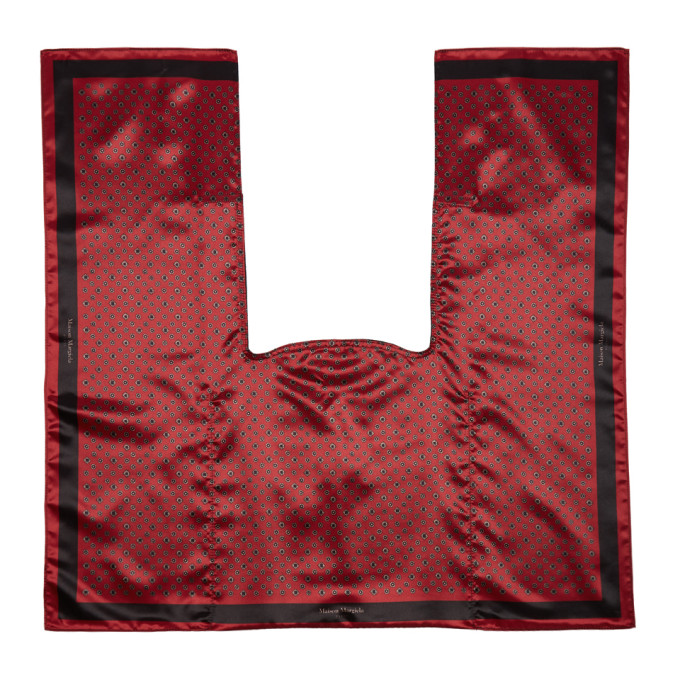 Click to view more detailed imagery on our partner's website Maison Margiela Tile-printed Foulard And Leather Tote Bag In H2111 Blkmu