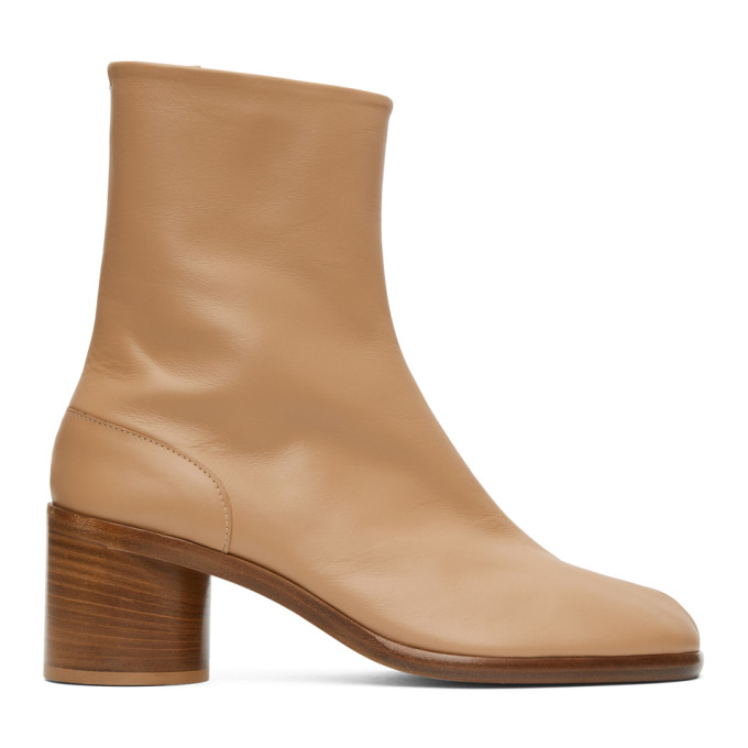 tan mid heel boots