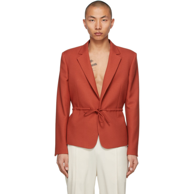 Random Identities Orange Tie Blazer