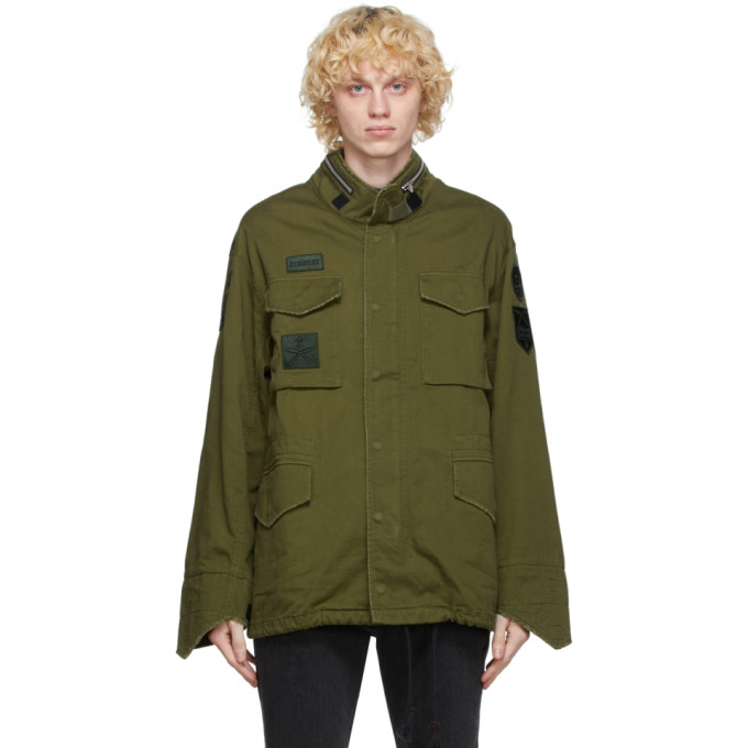 Click to view more detailed imagery on our partner's website Sankuanz Green Military Jacket In Olive Green