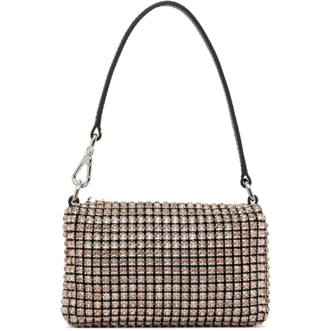 Alexander Wang Black and Pink Mini Rhinestone Wangloc Bag