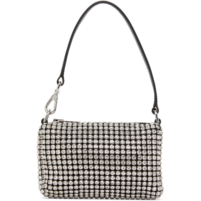 Alexander Wang Black and White Mini Rhinestone Wangloc Bag