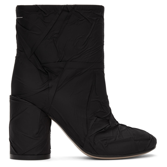 MM6 Maison Margiela Black Crushed Nylon Boots