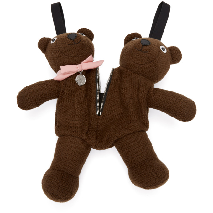 MARC JACOBS MARC JACOBS BROWN HEAVEN BY MARC JACOBS DOUBLE-HEADED TEDDY BACKPACK