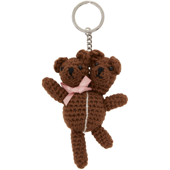 MARC JACOBS MARC JACOBS BROWN HEAVEN BY MARC JACOBS DOUBLE HEADED TEDDY KEYCHAIN