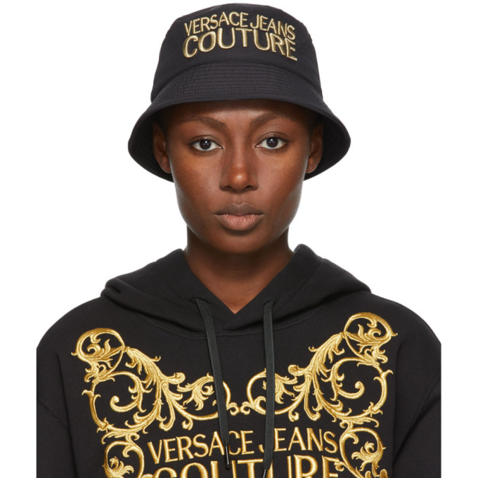 Gold Embroidered Logo Bucket Hat 