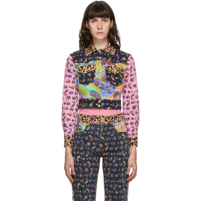 VERSACE JEANS COUTURE VERSACE JEANS COUTURE MULTIcolour DENIM MIX PRINT JACKET