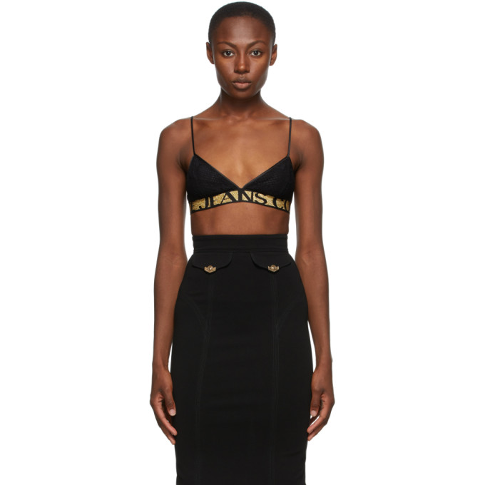 Versace Jeans Couture Black Lace Triangle Bra