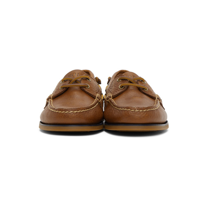 POLO RALPH LAUREN TAN MERTON BOAT SHOE LOAFERS