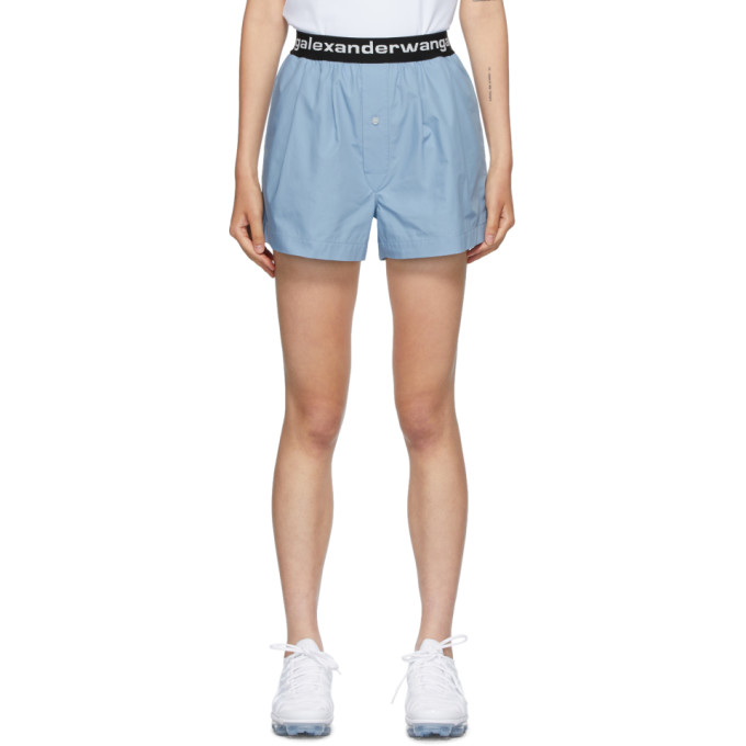 alexanderwang.t Blue Logo Boxer-Style Shorts