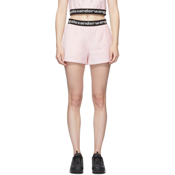 alexanderwang.t Pink Stretch Logo Shorts