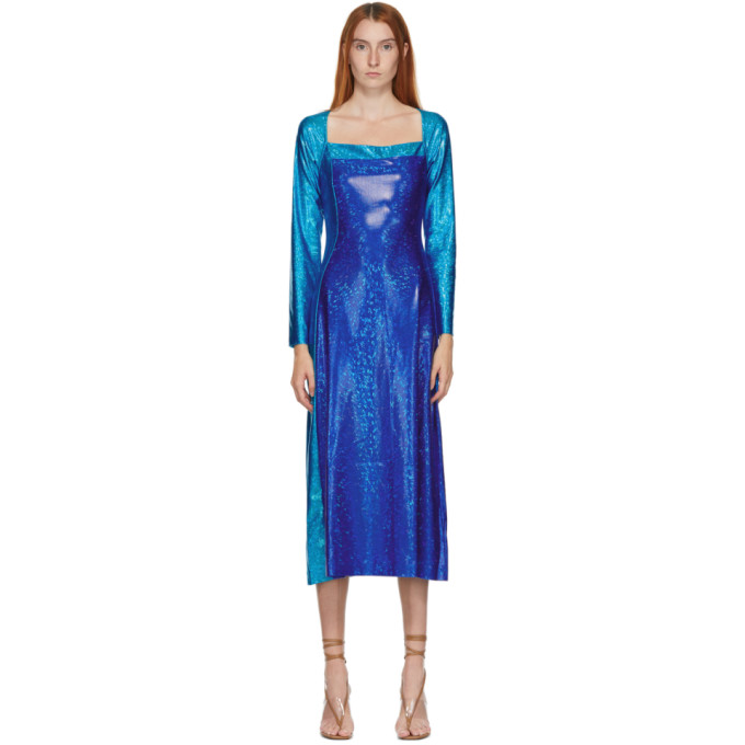 Saks Potts SSENSE Exclusive Blue Shimmer Andy Dress
