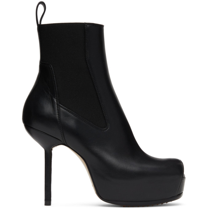 Rick Owens Black Spike Heel Beatle Boots