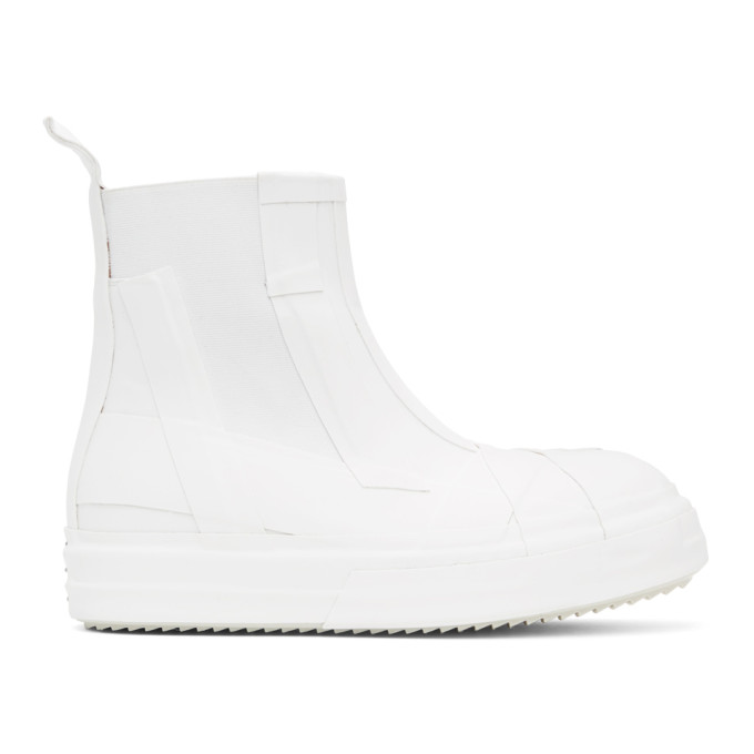 White Rubber Bozo Chelsea Boots