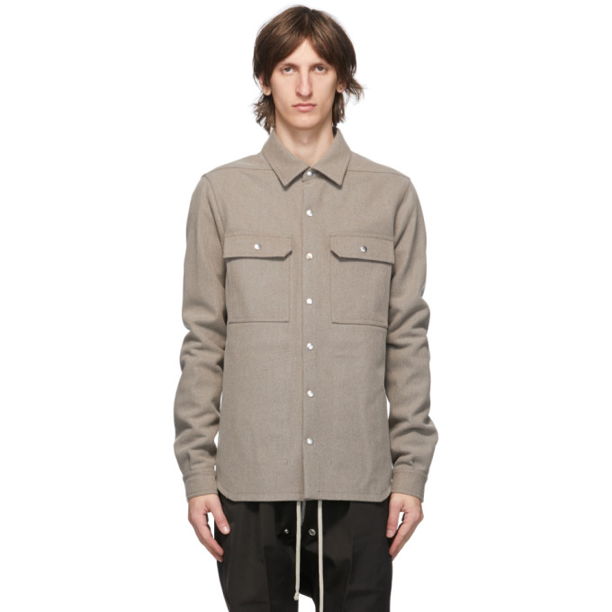 Rick Owens Rick Owens Grey Wool Outershirt Jacket