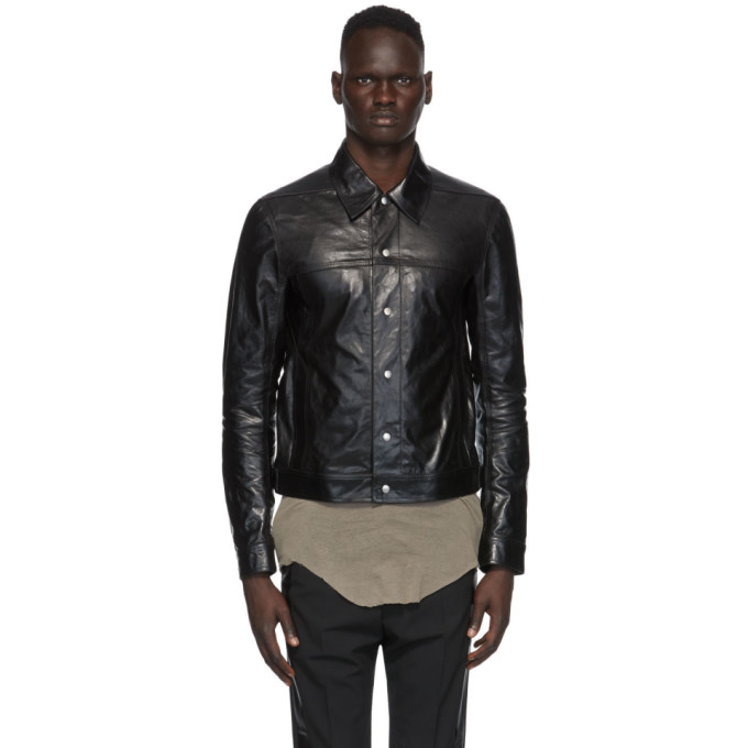 Rick Owens Rick Owens Black Leather Worker Jacket