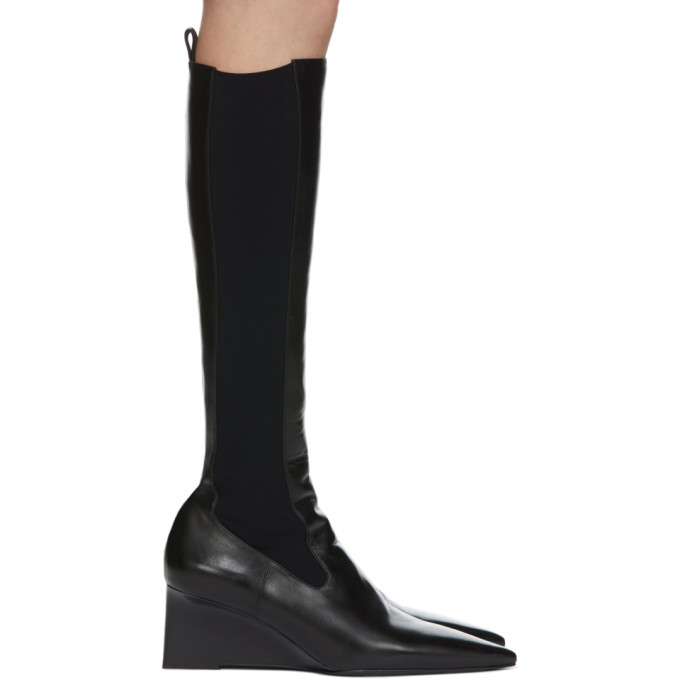 Jil Sander Black Western Tall Boots
