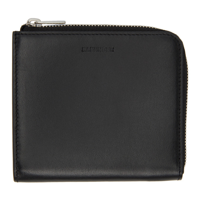 Jil Sander Black Zip Credit Card Holder