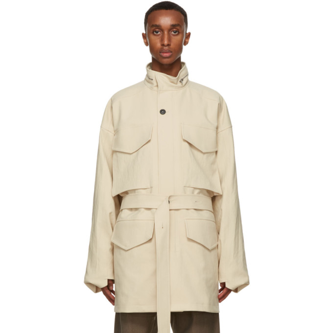 Jil Sander Jil Sander Beige Oversized Field Jacket