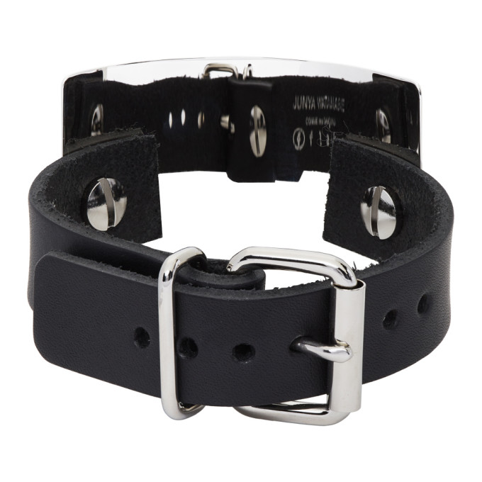 JUNYA WATANABE JUNYA WATANABE BLACK LEATHER THICK BRACELET