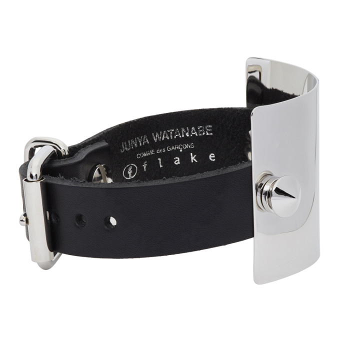 JUNYA WATANABE JUNYA WATANABE BLACK LEATHER THICK BRACELET