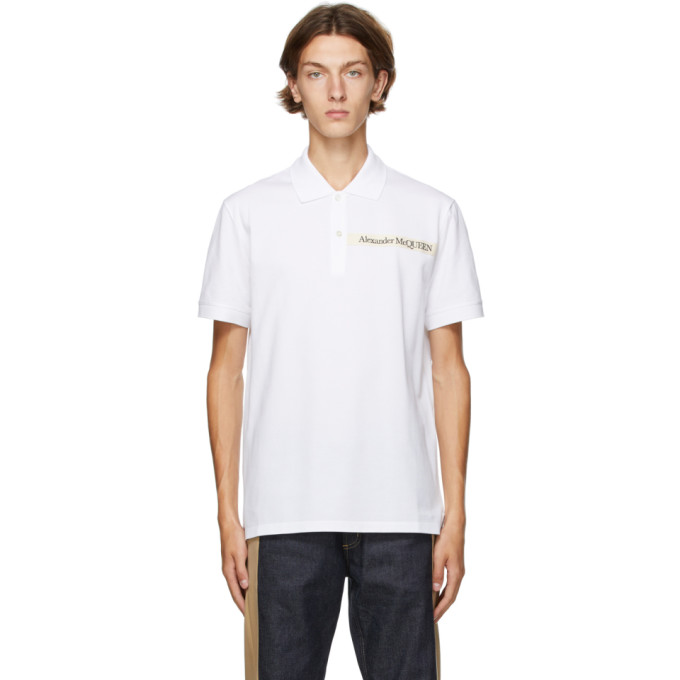 Alexander McQueen White Logo Tape Polo