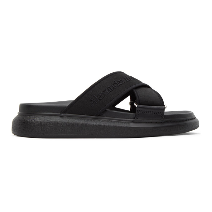 Alexander McQueen Black Oversized Hybrid Slides