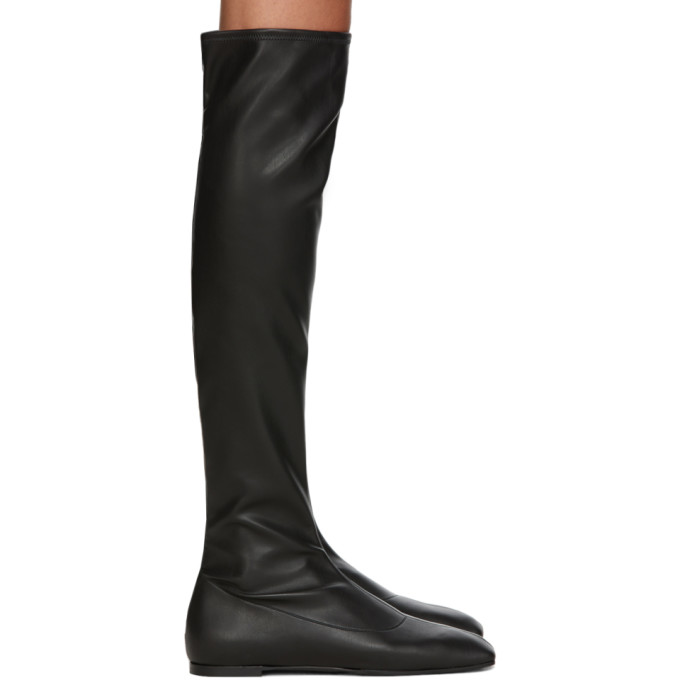 Giuseppe Zanotti Black Leather Stretch Tall Boots