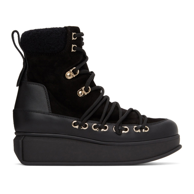 Salvatore Ferragamo Black Milo Ankle Boots