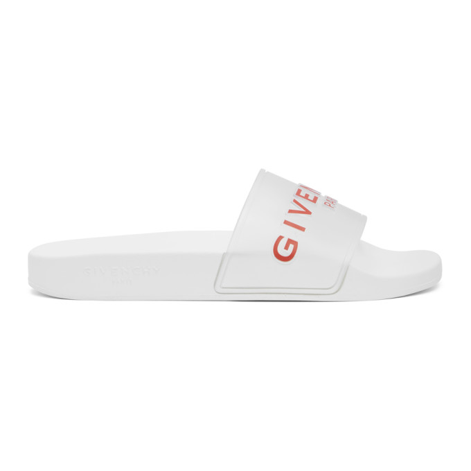 red and white givenchy slides