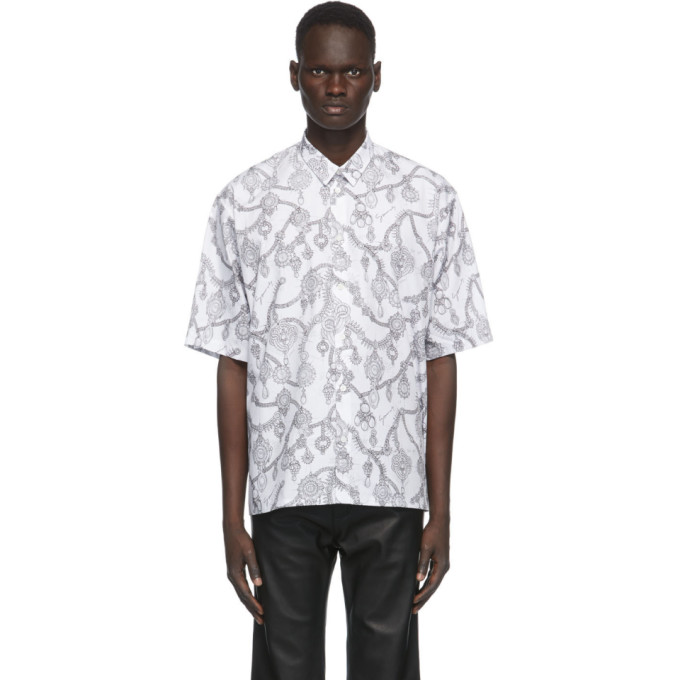 Givenchy White Jewelry Print Loose Fit Shirt