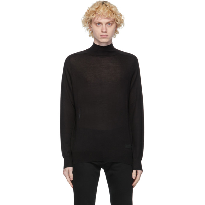 Givenchy Black Wool and Silk Turtleneck