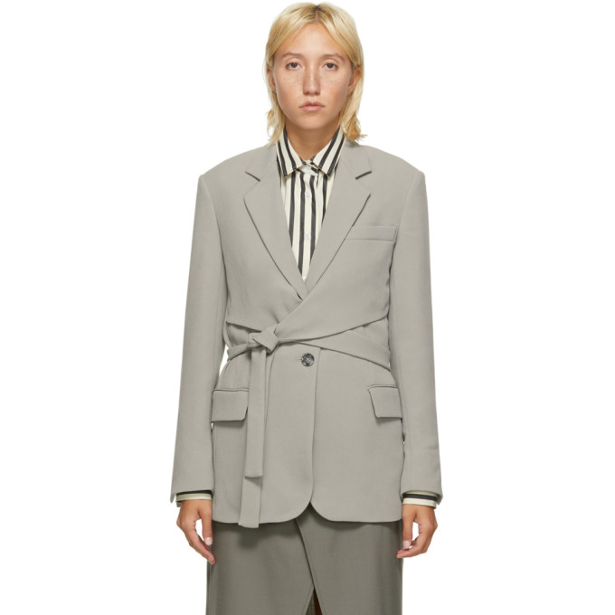 31 Phillip Lim Grey Heavy Cady Wrap Blazer 202283F05704601