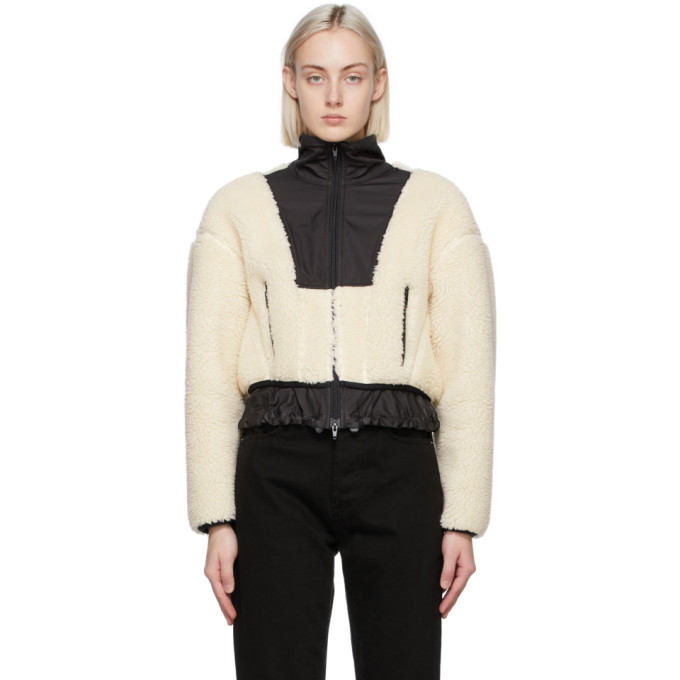 3.1 Phillip Lim Off-White Cropped Sherpa Bonded Jacket