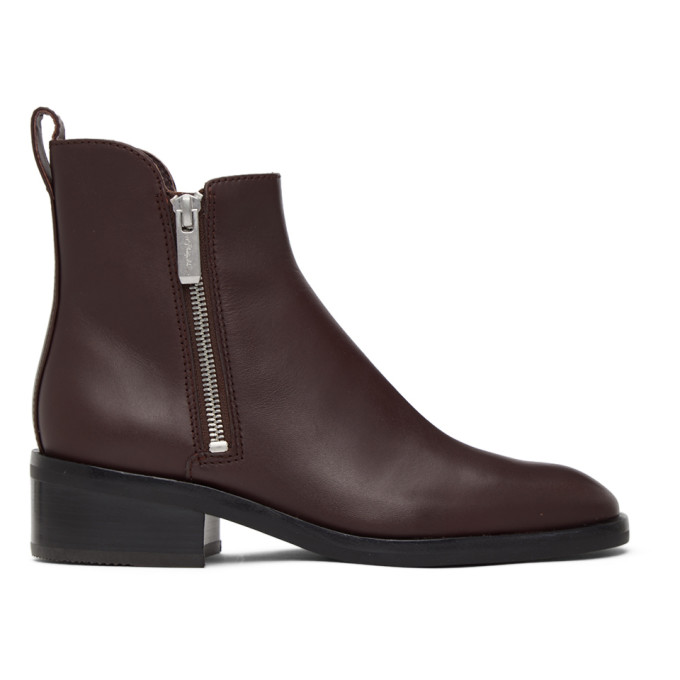 31 Phillip Lim Burgundy Alexa Ankle Boots 202283F11309709