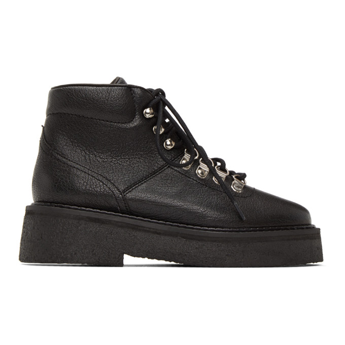 BY FAR Black Grained Leo Boots