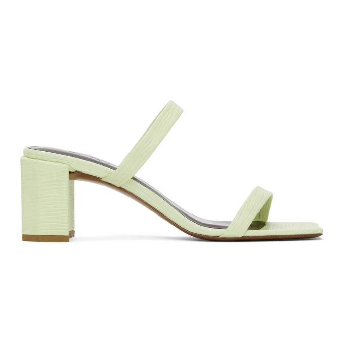 SSENSE Exclusive Green Lizard Tanya Heeled Sandals