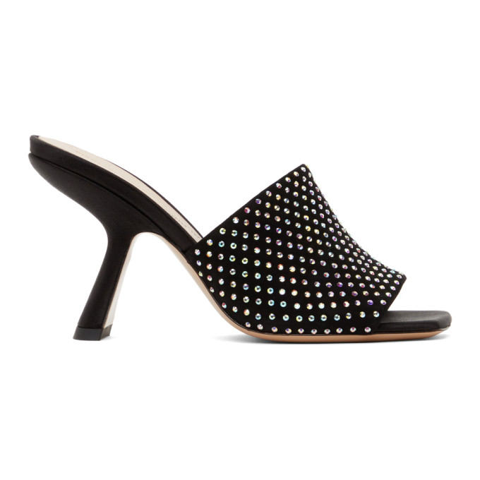 Nicholas Kirkwood Black Alba Crystal Mules