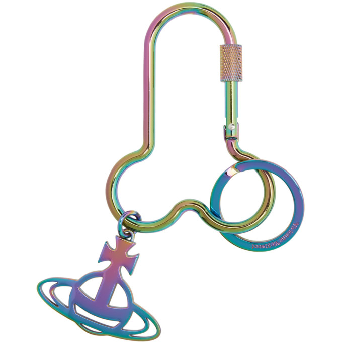 VIVIENNE WESTWOOD VIVIENNE WESTWOOD MULTICOLOR IRIDESCENT PENIS CARABINER KEYRING
