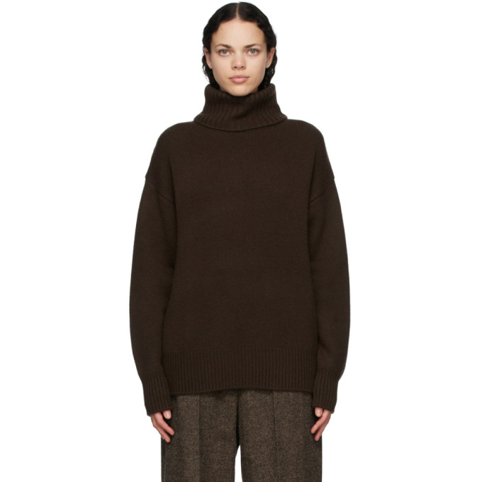 extreme cashmere Brown Cashmere N°20 Oversize Xtra Turtleneck